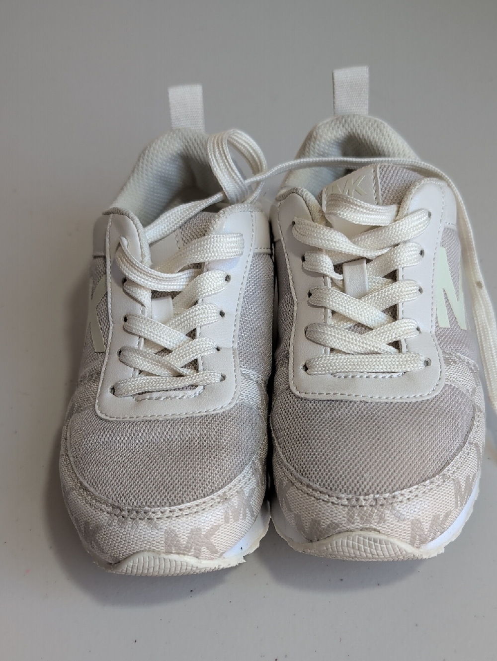 Michael Kors Kids Light Cream and White Sneakers